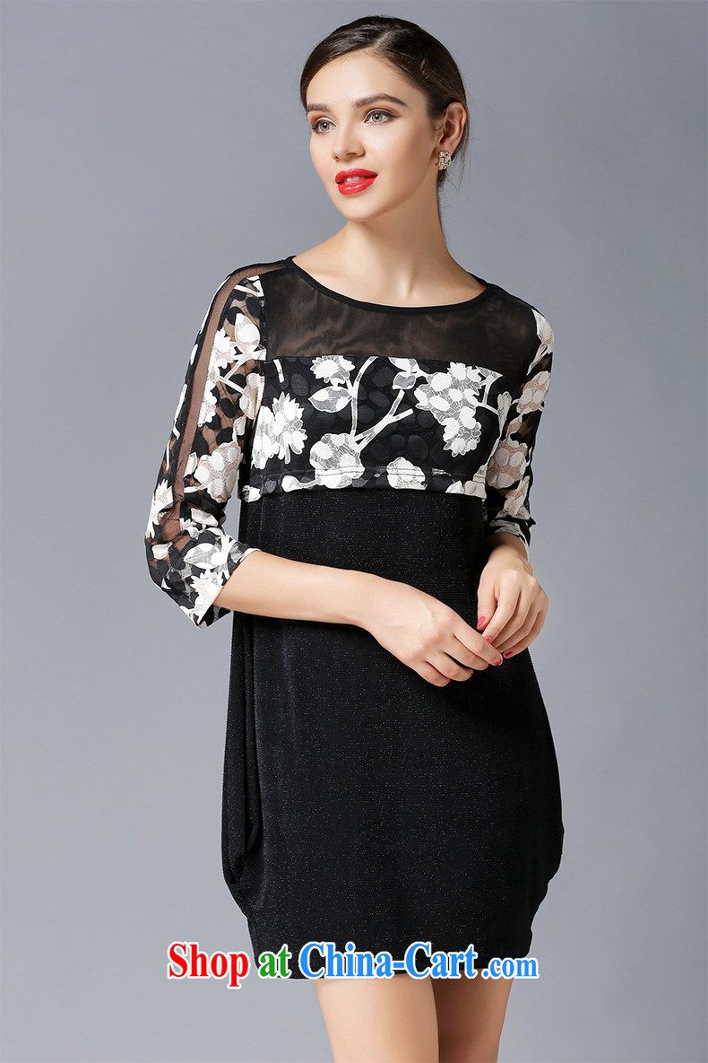 The silk, honey King, women's clothing thick MM graphics thin 2015 summer round-collar stitching hook spent cultivating dresses ZZ 3321 black 3 XL (146 jack - 160 Jack through) pictures, price, brand platters! Elections are good character, the national distribution, so why buy now enjoy more preferential! Health