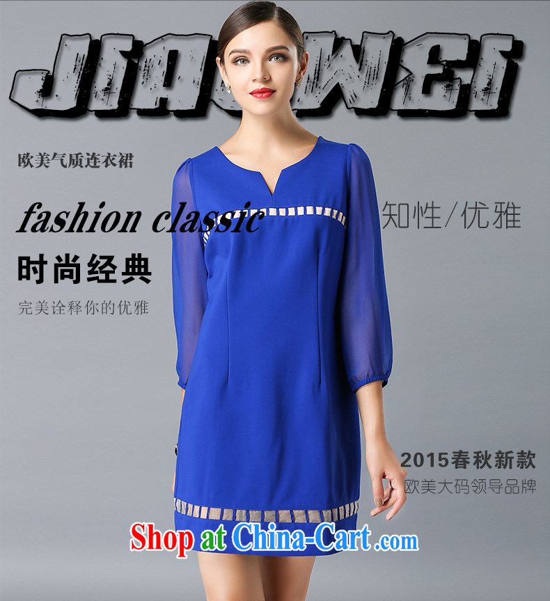 The silk, honey King, women thick MM graphics thin 2015 spring V for cultivating dresses ZZ 3316 royal blue 2 XL (131 jack - 145 Jack through) pictures, price, brand platters! Elections are good character, the national distribution, so why buy now enjoy more preferential! Health