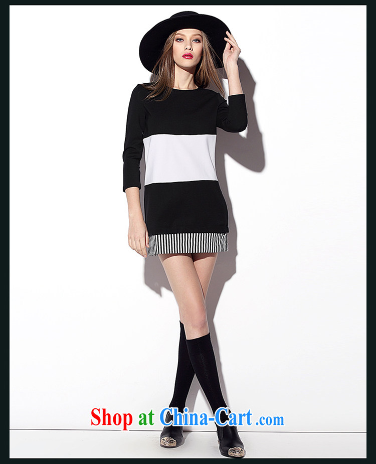 Mephidross economy honey, spring 2015 the new, larger female elegant style graphics thin streaks knocked Color cotton long-sleeved dress 2016 black-and-white streaks the code 4 XL pictures, price, brand platters! Elections are good character, the national distribution, so why buy now enjoy more preferential! Health