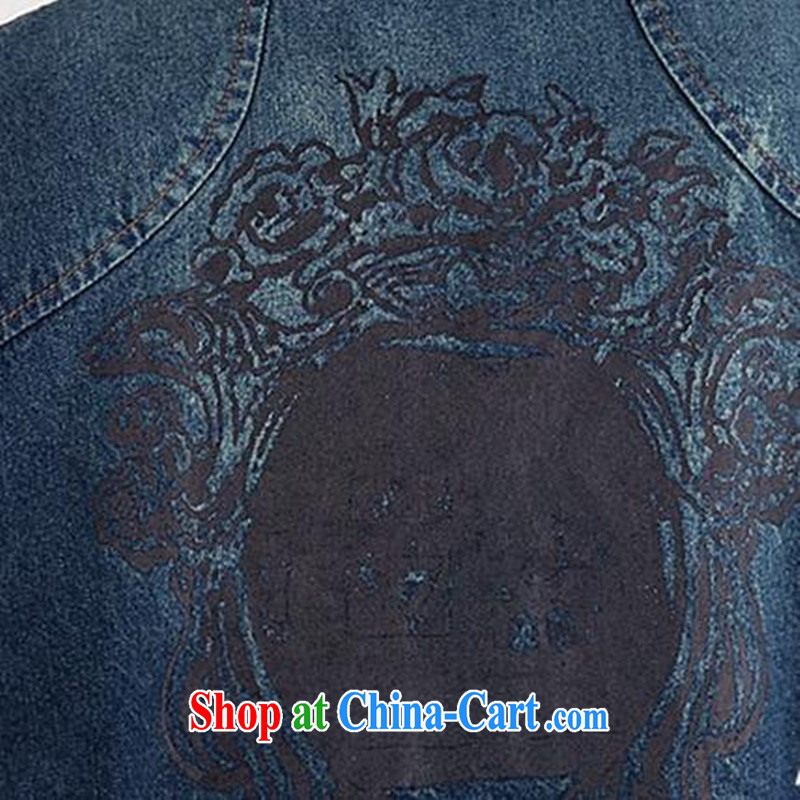3 road rock 2015 New Spring and Autumn and the United States and Europe, ultra-large chest of King Size, ladies denim jacket coat S 2333 #cowboys blue lapel XL 5, 3, rock, shopping on the Internet