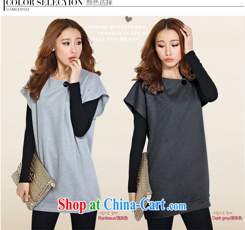 In short light dresses 2015 new king, Female M - 4 XL short-sleeved dress two-piece thick girls with graphics thin, summer 1182 light gray XL pictures, price, brand platters! Elections are good character, the national distribution, so why buy now enjoy more preferential! Health