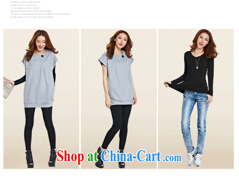 In short light dresses 2015 new king, Female M - 4 XL short-sleeved dress two-piece thick girls with graphics thin, summer 1182 light gray XL pictures, price, brand platters! Elections are good character, the national distribution, so why buy now enjoy more preferential! Health