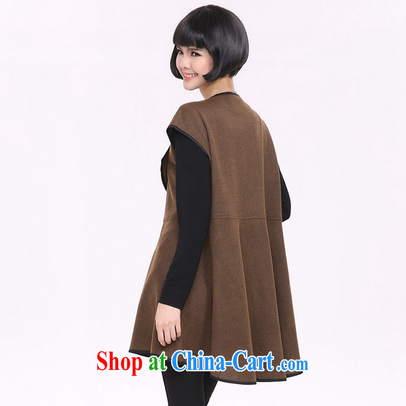Kai Ting Connie 2015 spring new stylish thick MM Korean version 100 to ground short-sleeved loose coat the code female brown 5 XL for weight 190 - 210 jack, Kai Ting (KAITINGNI), and, on-line shopping