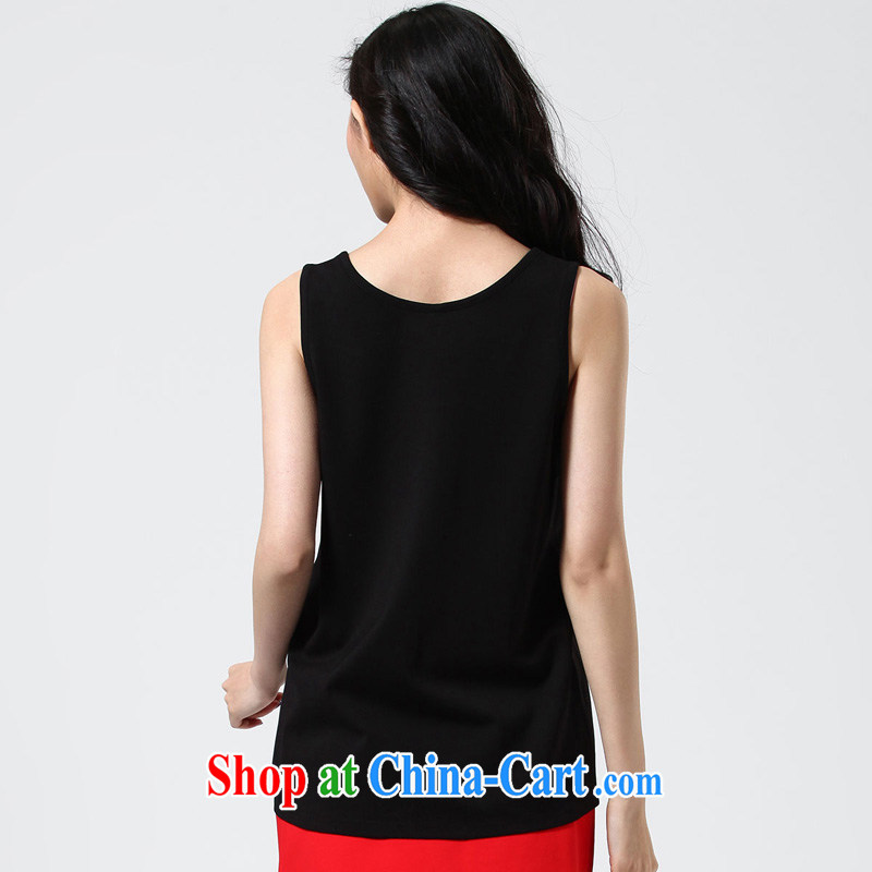 Water with the Code women spring 2015 the new section 100A, wear sleeveless T Korean version the strap vest S CA 15 4482 carbon black L, the water itself (SHUIMIAO), online shopping