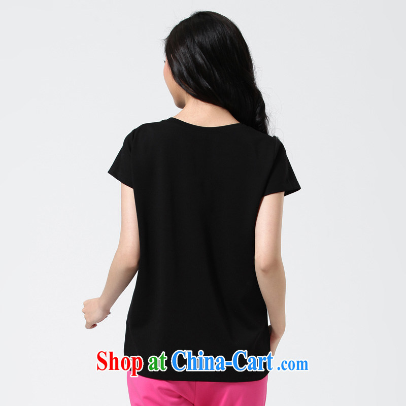 Water by spring 2015 with new, larger female Korean relaxed thick mm leisure 100 ground short-sleeved T-shirt S CB 15 5125 carbon black L, the water itself (SHUIMIAO), online shopping