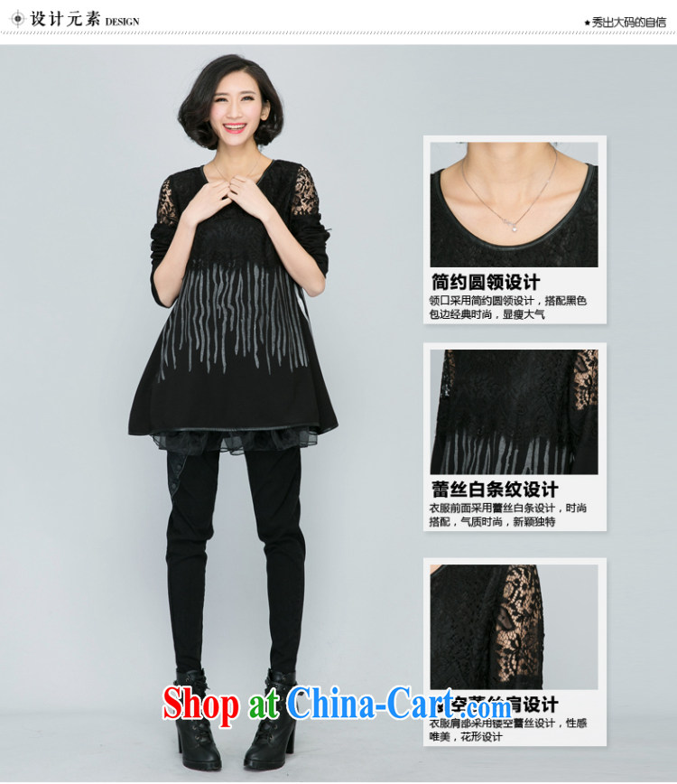 Eternal-soo and indeed increase, female 200 Jack 2015 spring new MM thick eyelashes lace round-collar-cake skirt with long-sleeved shirt T dress shirt black 4 XL pictures, price, brand platters! Elections are good character, the national distribution, so why buy now enjoy more preferential! Health