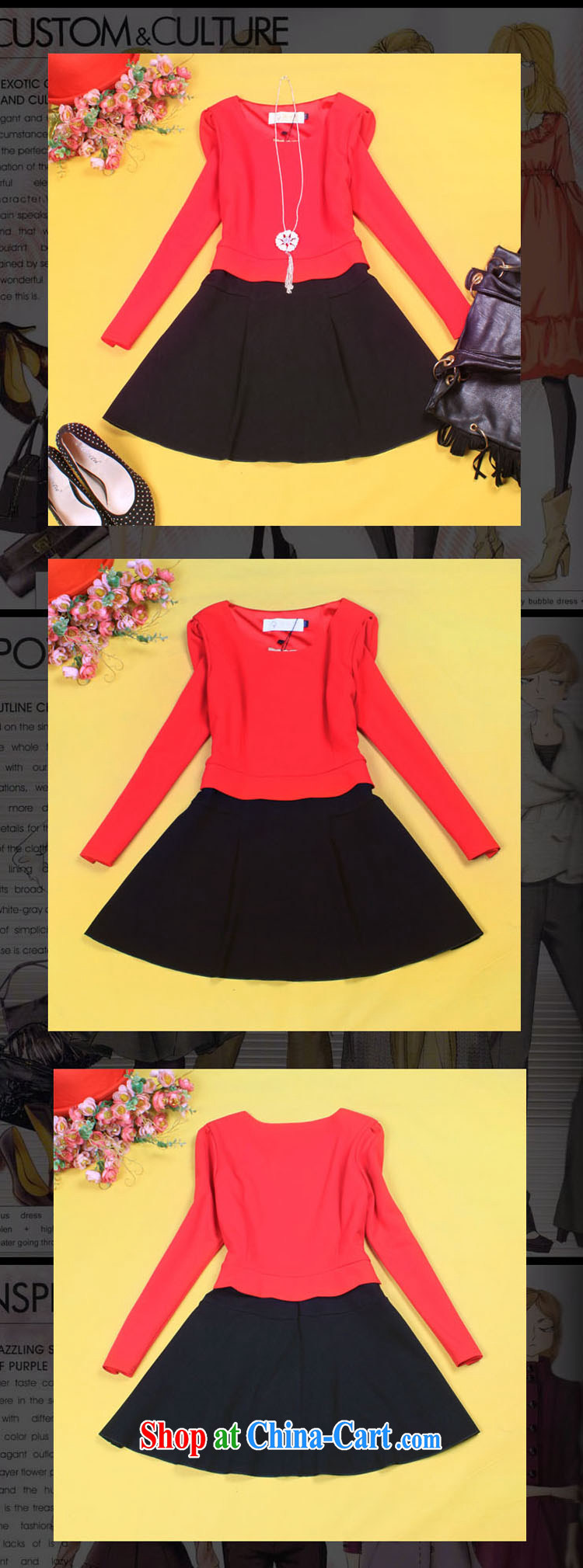 The line spend a lot code female new Korean video thin thick mm long-sleeved round-collar personalized spell color leave of two garment, solid through WTD - 2 red 3 XL pictures, price, brand platters! Elections are good character, the national distribution, so why buy now enjoy more preferential! Health