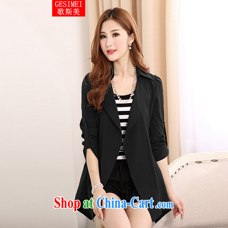 Song, beautiful clothes and clothing 2015 new wind Yi, long jacket, The YBE 1122' black 5 XL