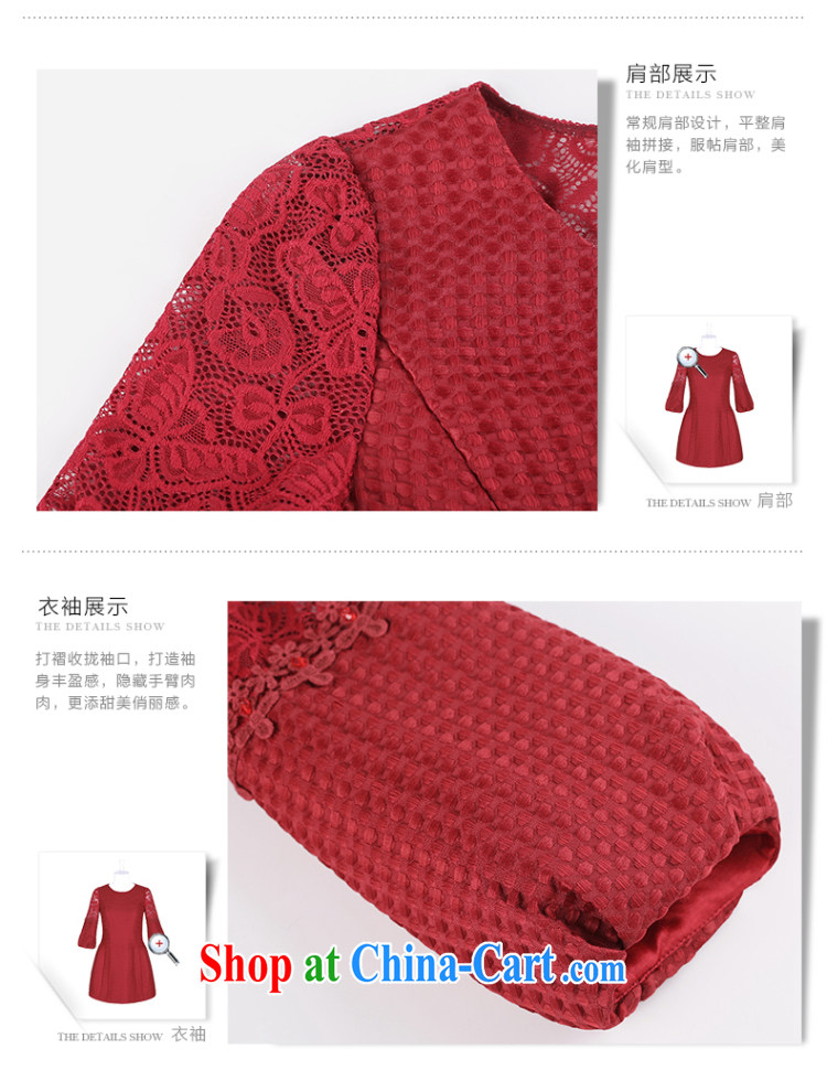 The Mak larger women 2015 spring new thick mm stylish sweet elegant lace dress 951102970 red 4 XL pictures, price, brand platters! Elections are good character, the national distribution, so why buy now enjoy more preferential! Health