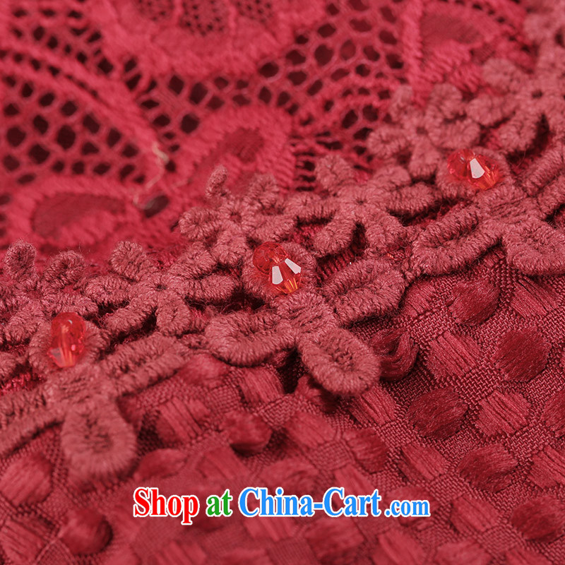 The Mak is the female 2015 spring new thick mm stylish sweet elegant lace dress 951102970 red 4 XL, former Yugoslavia, Mak, and shopping on the Internet
