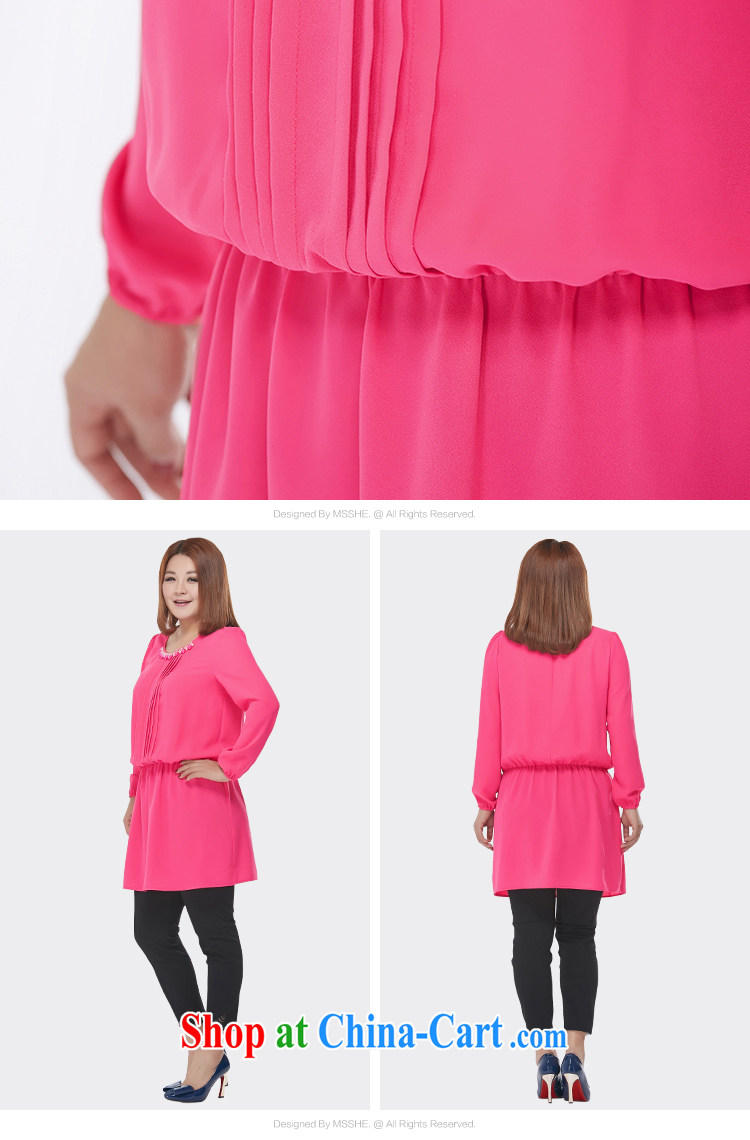 MSSHE XL women 2015 spring 100 to ground pin pearl necklace long-sleeved round neck long T shirts clearance 2472 red 5 XL pictures, price, brand platters! Elections are good character, the national distribution, so why buy now enjoy more preferential! Health