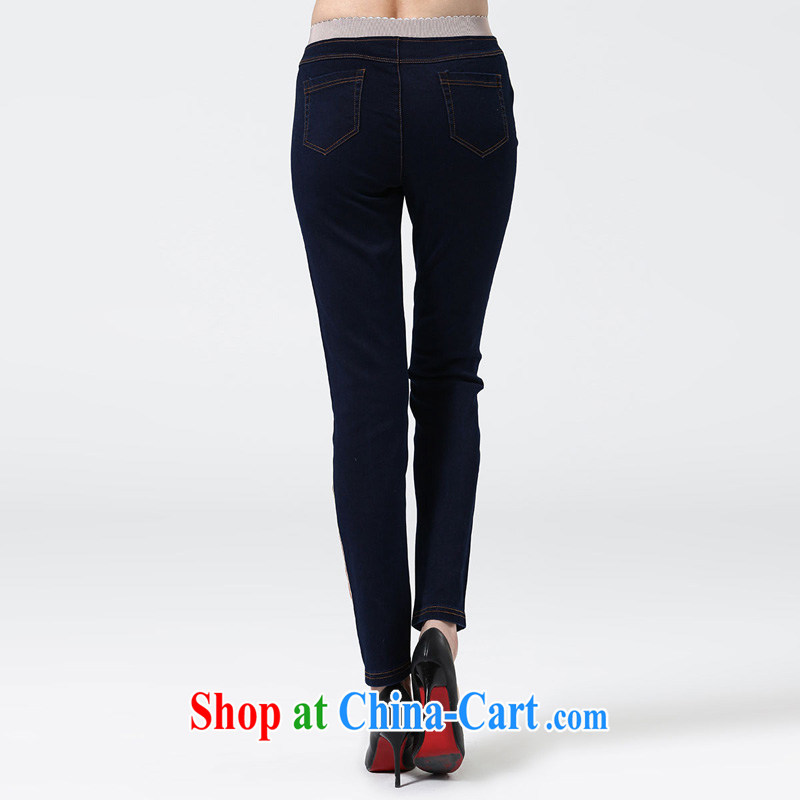 Water with larger graphics thin female spring new 2015 high waist jeans Korean casual women pants S CW 15 4346 Tibet, 3 XL, water itself (SHUIMIAO), online shopping