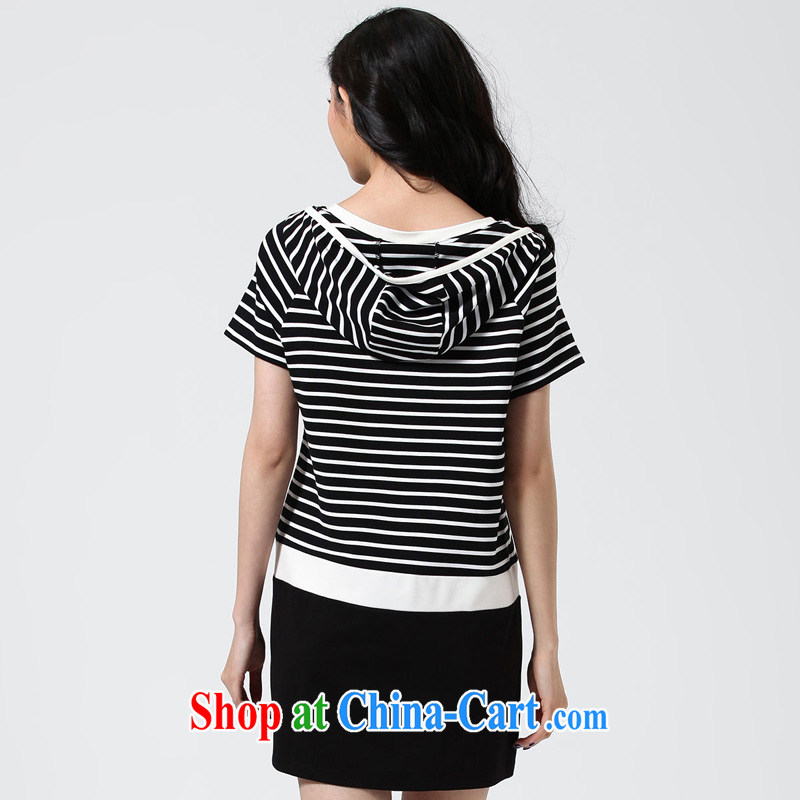 Water with the Code women spring 2015 new Korean version mm thick high-waist striped short-sleeved dresses S CY 15 4652 black-and-white, XXL, water itself (SHUIMIAO), and, on-line shopping