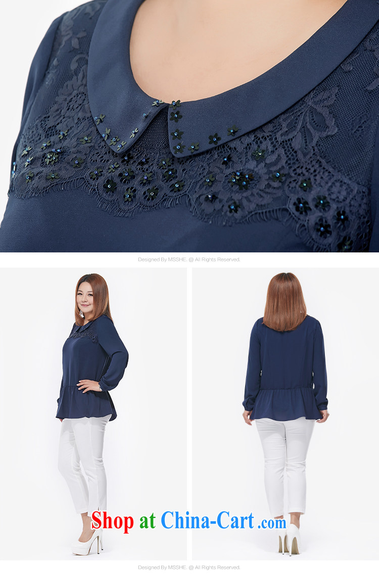MSSHE XL ladies' 2015 spring lace-up waist doll for long-sleeved snow woven shirts clearance 2696 blue 3 XL pictures, price, brand platters! Elections are good character, the national distribution, so why buy now enjoy more preferential! Health