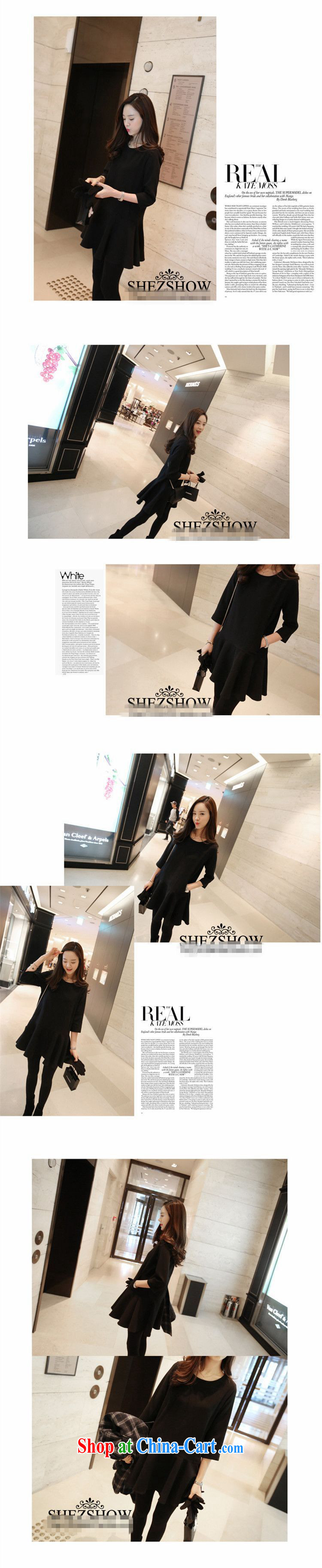 Pixel-Set Spring and Autumn 2015, extra-large, Korean fashion style women's clothing 7 100 cuff hem dress skirt solid 200 jack is wearing a black XXXL pictures, price, brand platters! Elections are good character, the national distribution, so why buy now enjoy more preferential! Health
