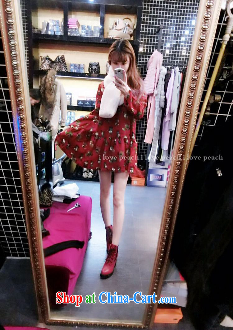 Pixel-set 2015 spring and summer, Korean fashion style large, female 200 Jack mm thick loose thick sister graphics thin ice woven dresses red XL pictures, price, brand platters! Elections are good character, the national distribution, so why buy now enjoy more preferential! Health