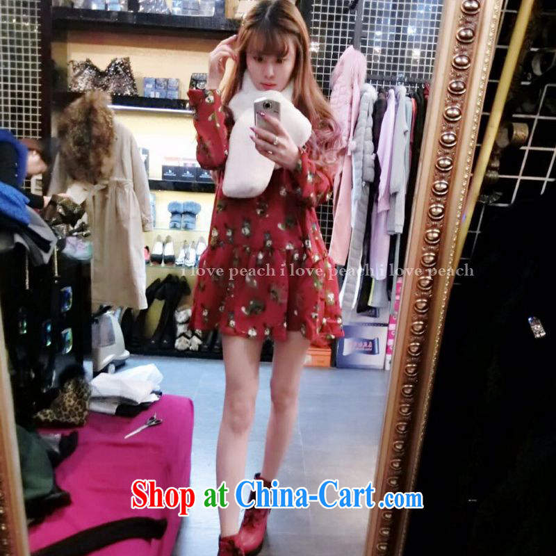 Pixel write set 2015 spring and summer, Korean fashion style the code female 200 Jack mm thick loose thick sister graphics thin ice woven dresses red XL, write set, and shopping on the Internet