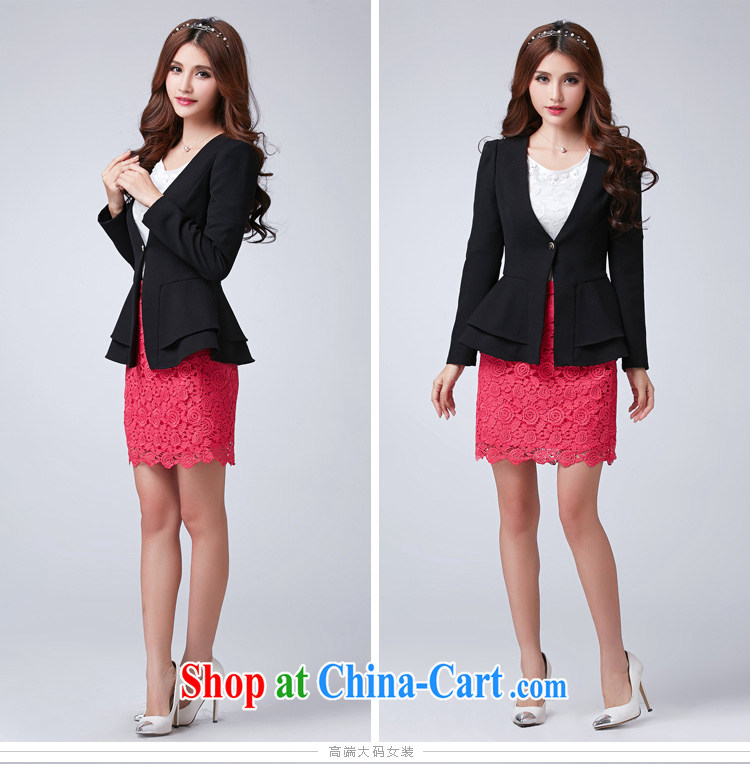 cheer for the code female spring new OL career jacket cultivating long-sleeved V for the fertilizer, increased the number 2588 black 2 XL pictures, price, brand platters! Elections are good character, the national distribution, so why buy now enjoy more preferential! Health