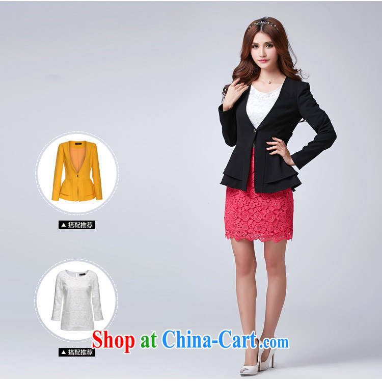 cheer for the code female spring new OL career jacket cultivating long-sleeved V for the fertilizer, increased the number 2588 black 2 XL pictures, price, brand platters! Elections are good character, the national distribution, so why buy now enjoy more preferential! Health
