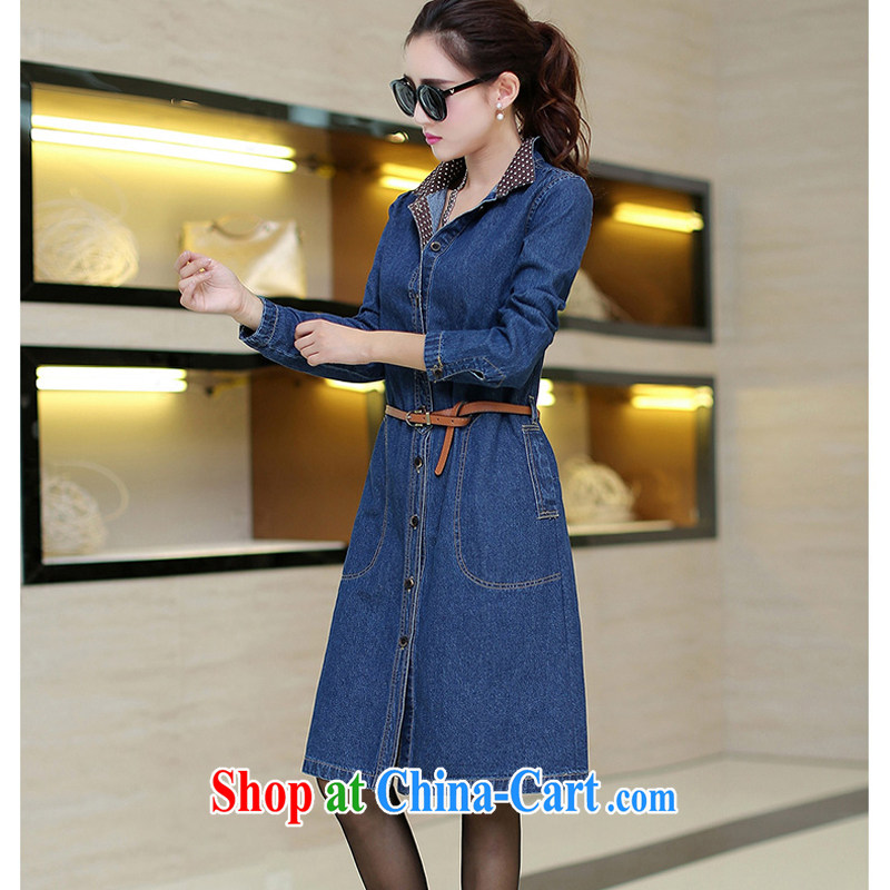 2015 spring and summer women's clothing new beauty queen, long-sleeved, long denim jacket dress jacket girls picture color XXXXL, 3. of the . . (sanweichuanshuo), shopping on the Internet