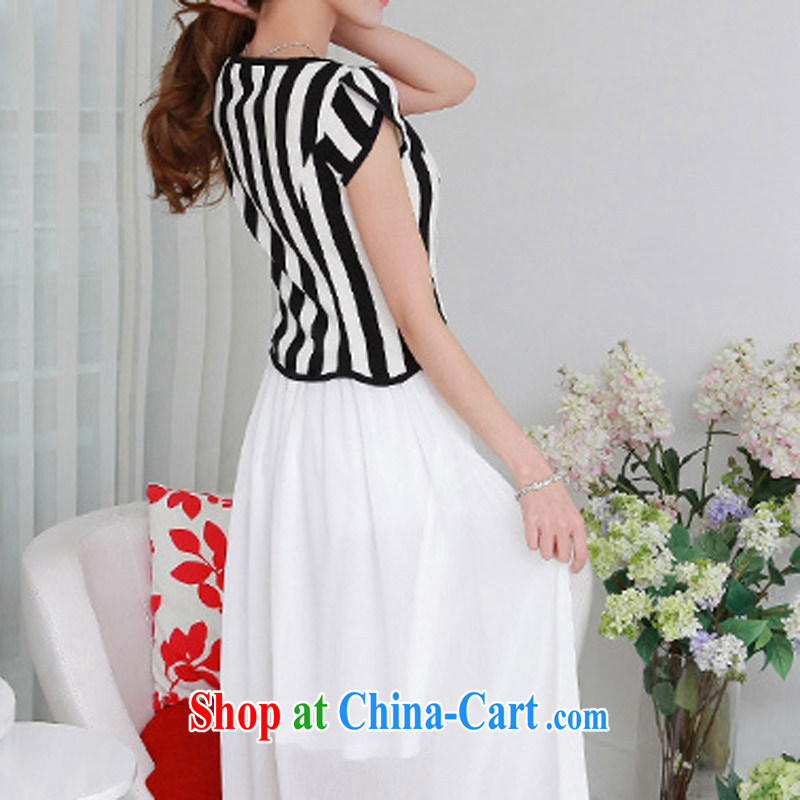 Land is still the Yi summer 2015 new Korean version the code female graphics thin, vertical streaks graphics slim, woven snow drifts elegance long skirt 98,361 white XXXXL, land is still the garment, shopping on the Internet