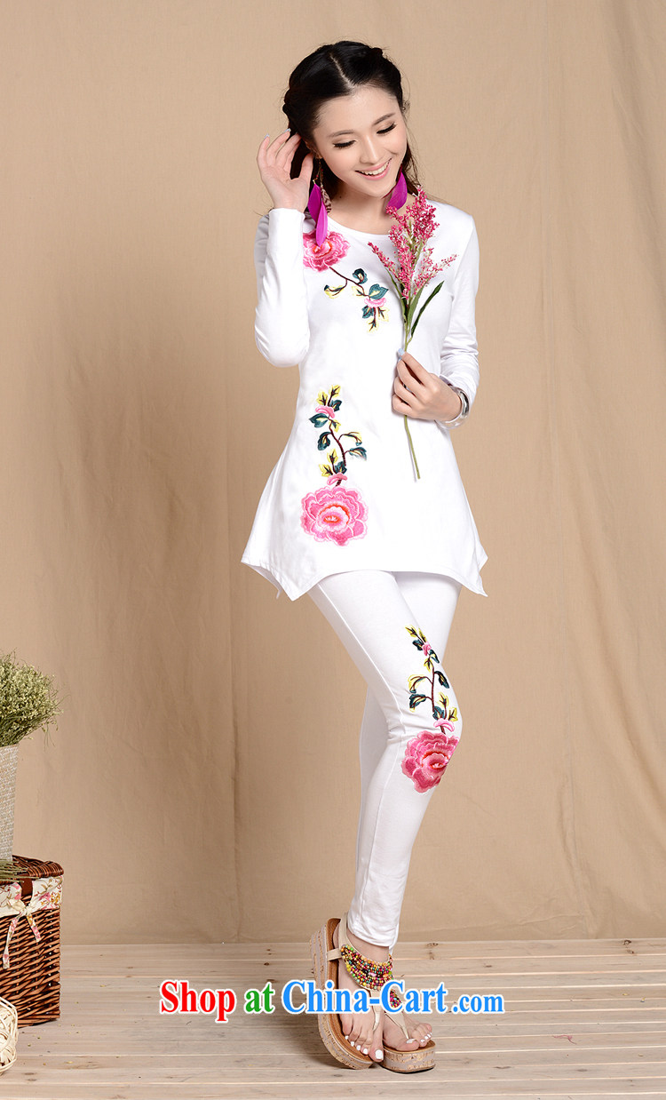 End very stylish Ethnic Wind Peony embroidered stretch solid pants larger female ZJXD 31.5863 white XXL pictures, price, brand platters! Elections are good character, the national distribution, so why buy now enjoy more preferential! Health