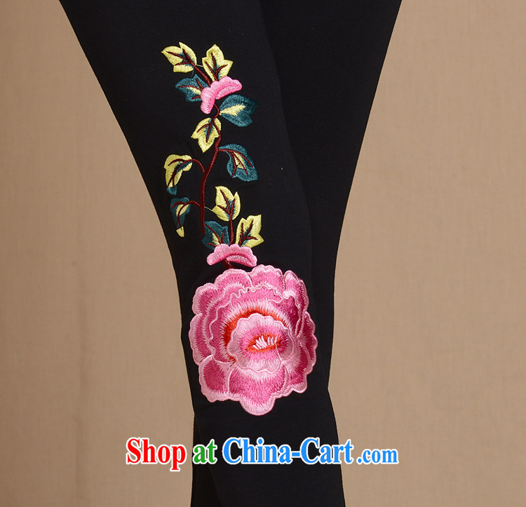End very stylish Ethnic Wind Peony embroidered stretch solid pants larger female ZJXD 31.5863 white XXL pictures, price, brand platters! Elections are good character, the national distribution, so why buy now enjoy more preferential! Health