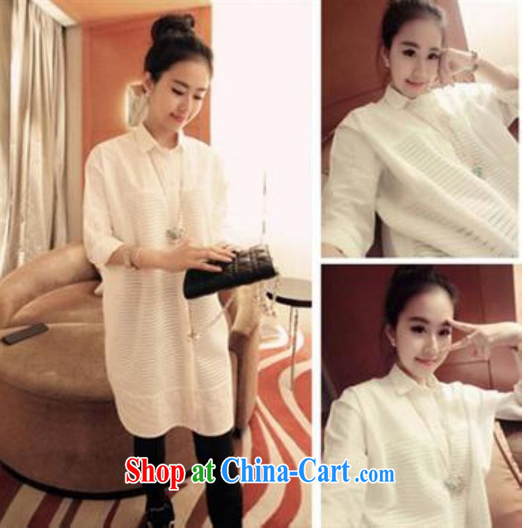 Pixel-Set Spring 2015, Korean fashion style loose language empty white long-sleeved shirt, long shirt, large, female white XL pictures, price, brand platters! Elections are good character, the national distribution, so why buy now enjoy more preferential! Health