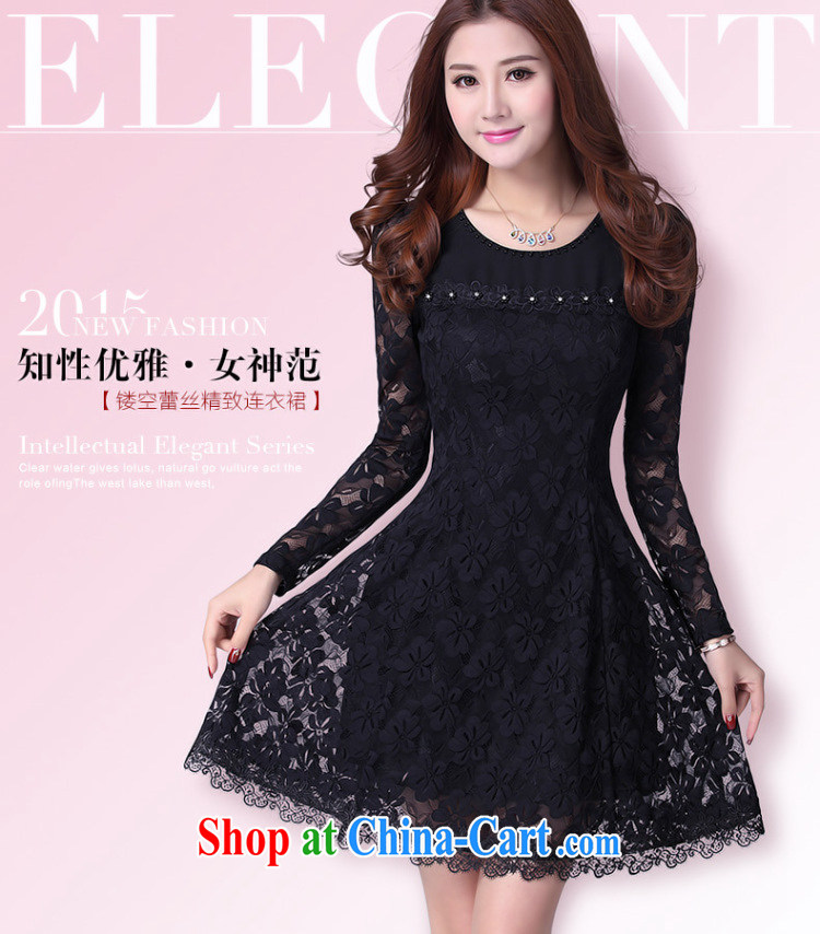 The Code graphics thin girls boutique thick MM Korean lady sweet beauty lace long-sleeved 2015 spring dresses - YY 003,900 black 3 XL code pictures, price, brand platters! Elections are good character, the national distribution, so why buy now enjoy more preferential! Health