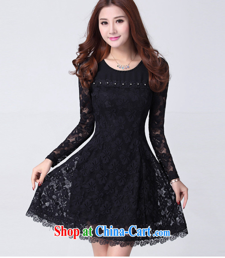 The Code graphics thin girls boutique thick MM Korean lady sweet beauty lace long-sleeved 2015 spring dresses - YY 003,900 black 3 XL code pictures, price, brand platters! Elections are good character, the national distribution, so why buy now enjoy more preferential! Health