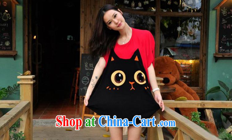 The sum 2015 summer large, female 200 Jack thick MM and indeed the innocent big cats face thick sister graphics thin short-sleeved T-shirt, black color code pictures, price, brand platters! Elections are good character, the national distribution, so why buy now enjoy more preferential! Health