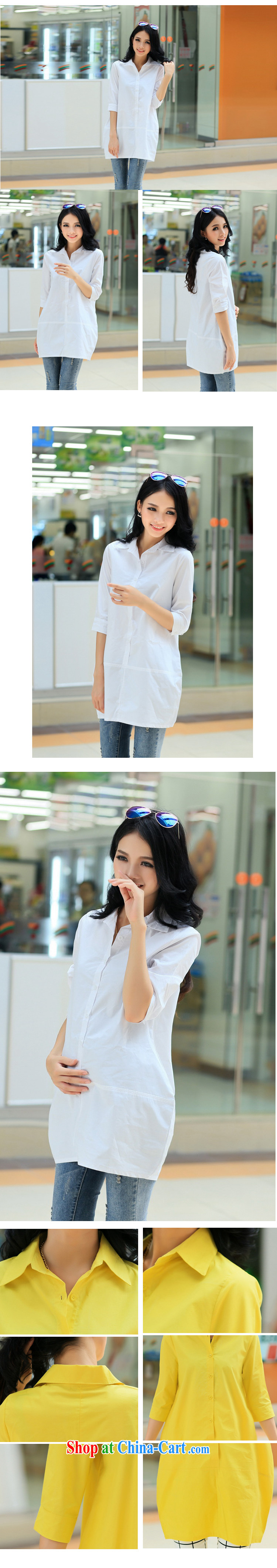 Yao her 2015 spring new stylish Korean Solid Color cotton solid dress shirt, long, lapel pregnant women shirt dresses thick MM the code t-shirt white XL pictures, price, brand platters! Elections are good character, the national distribution, so why buy now enjoy more preferential! Health