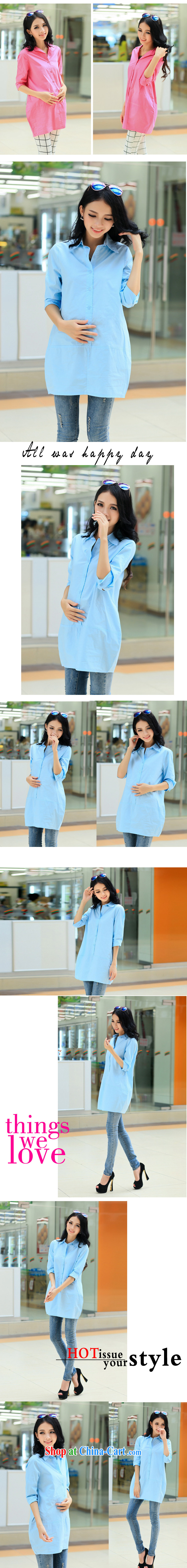 Yao her 2015 spring new stylish Korean Solid Color cotton solid dress shirt, long, lapel pregnant women shirt dresses thick MM the code t-shirt white XL pictures, price, brand platters! Elections are good character, the national distribution, so why buy now enjoy more preferential! Health