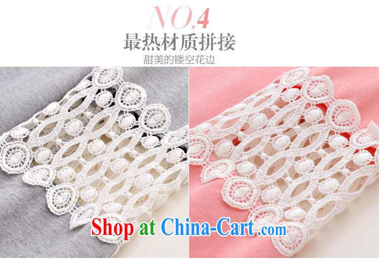 Yao her 2015 spring new cute cartoon stamp T shirts loose larger sweet Openwork pregnant women with T-shirt lace stitching thick MM solid shirt pink XL pictures, price, brand platters! Elections are good character, the national distribution, so why buy now enjoy more preferential! Health