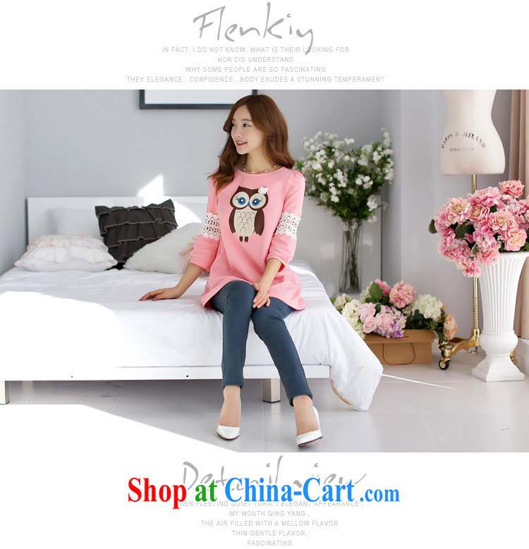 Yao her 2015 spring new cute cartoon stamp T shirts loose larger sweet Openwork pregnant women with T-shirt lace stitching thick MM solid shirt pink XL pictures, price, brand platters! Elections are good character, the national distribution, so why buy now enjoy more preferential! Health