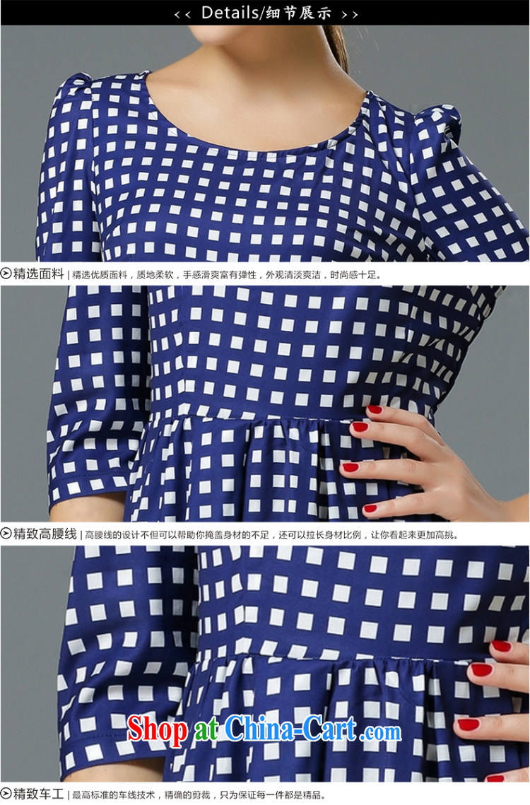Ms Audrey EU focus larger female dress mm thick Stylish spring new cultivating grid stamp 7 cuff skirt JW 3315 blue M pictures, price, brand platters! Elections are good character, the national distribution, so why buy now enjoy more preferential! Health