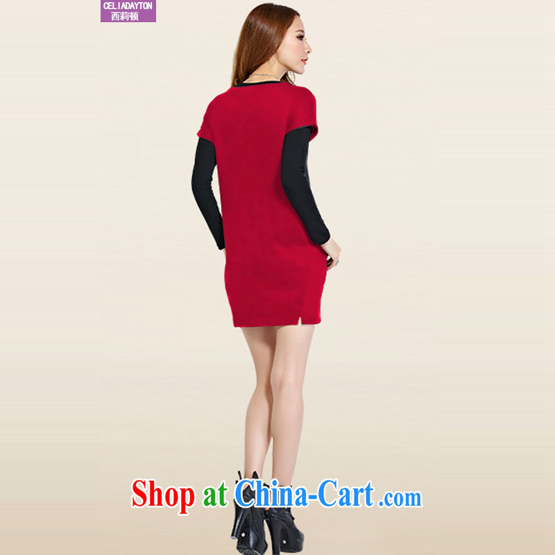 Szili and Macedonia is indeed increasing, female 2015 spring new thick mm stylish long-sleeved two-piece with a skirt thick sister leisure loose the pocket short skirt maroon XXXXL, Cecilia Medina Quiroga (celia Dayton), online shopping