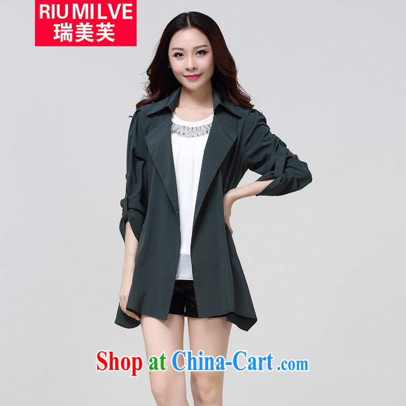 Ryan and the United States concluded the Code women 2015 spring and summer new, thick, cultivating graphics thin, long suits for spring snow woven cardigan small wind jacket casual jacket, dark green 027 3 XL _145 - 160 Jack through_