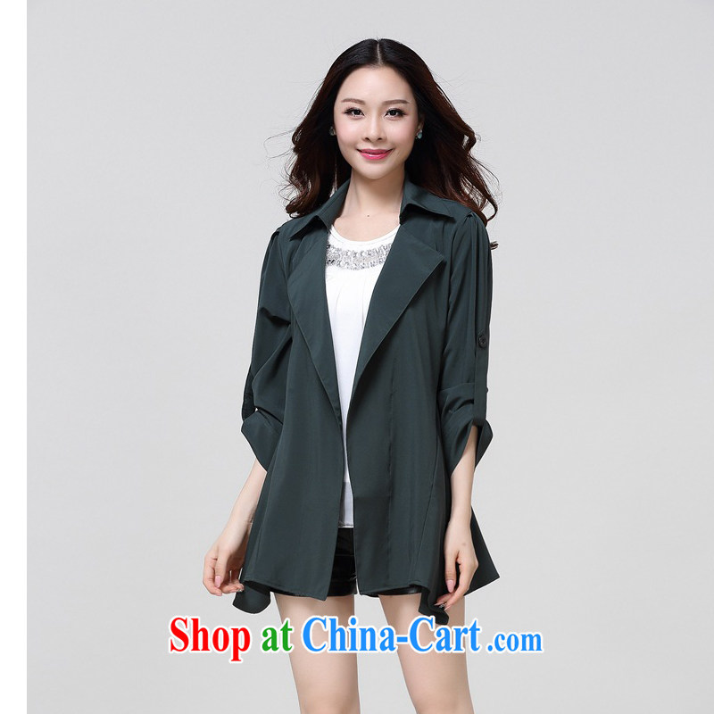 and the United States, would the Code women 2015 spring and summer new, thick, cultivating graphics thin, long suits for spring snow woven cardigan small wind jacket casual jacket, dark green 027 3 XL (145 - 160 Jack through) and the US concluded (RIUMILVE), online shopping