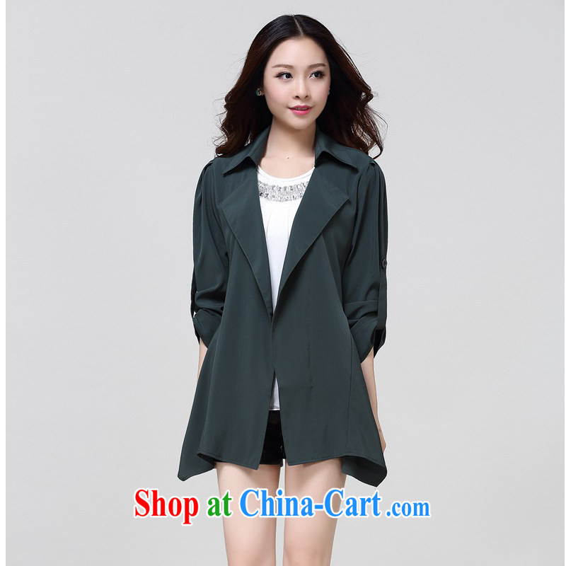 and the United States, would the Code women 2015 spring and summer new, thick, cultivating graphics thin, long suits for spring snow woven cardigan small wind jacket casual jacket, dark green 027 3 XL (145 - 160 Jack through) and the US concluded (RIUMILVE), online shopping