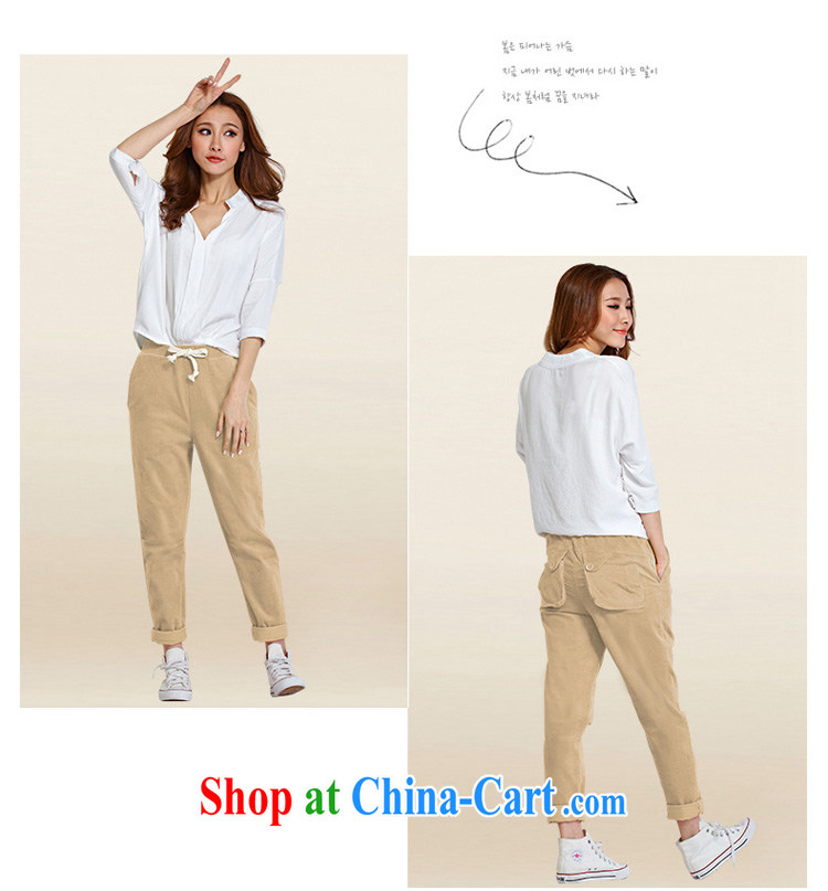 The ink marks 2015 spring and summer new, larger female Korean mm thick and fat XL stylish Elastic waist corduroy castor Lounge, trouser press, color 5 XL (160 - 175 ) jack pictures, price, brand platters! Elections are good character, the national distribution, so why buy now enjoy more preferential! Health