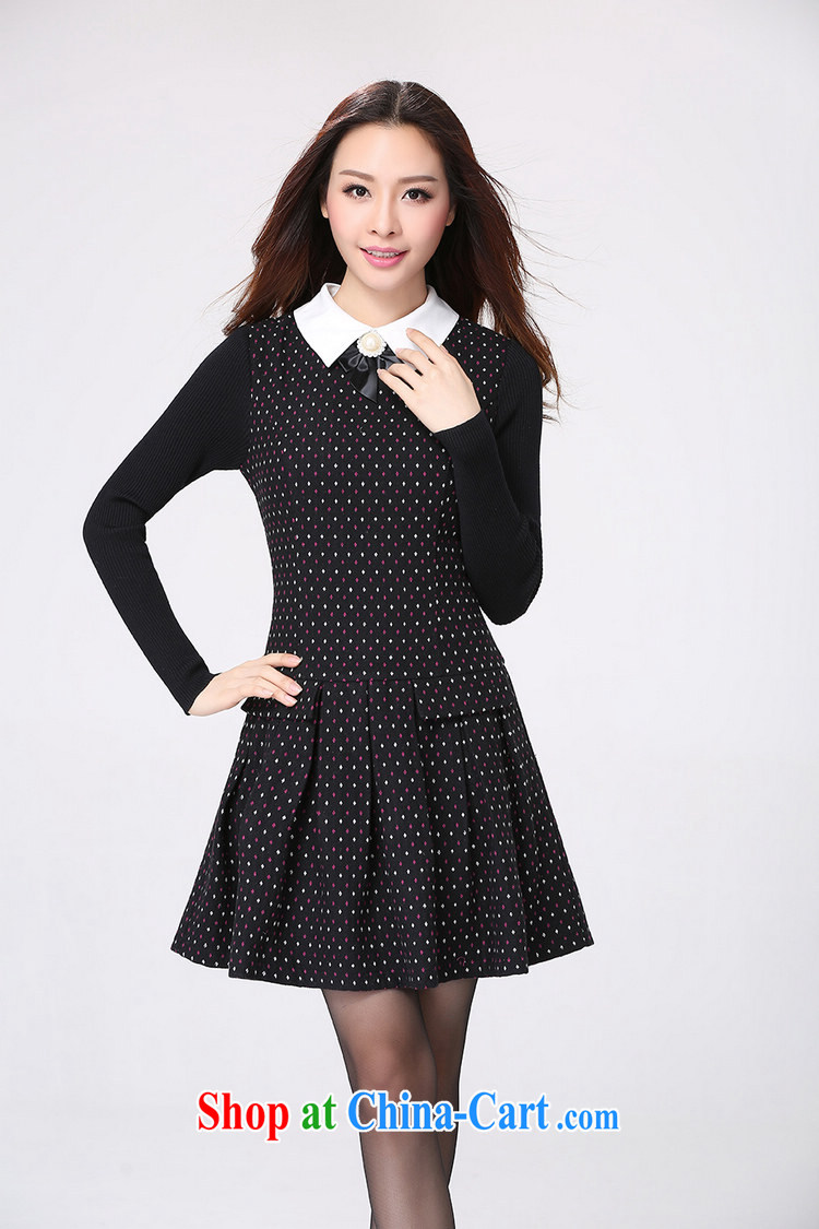 The package mail Korea and ventricular hypertrophy, stylish dresses retro Pearl lapel beauty floral skirt OL Lady style, black flower cultivation style press tile data, pictures, price, brand platters! Elections are good character, the national distribution, so why buy now enjoy more preferential! Health