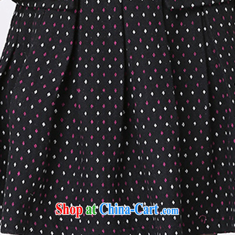 The package mail Korea and ventricular hypertrophy, stylish dresses retro Pearl lapel beauty floral skirt OL Lady style, black flower cultivation style press tile data option code, land is still the garment, shopping on the Internet