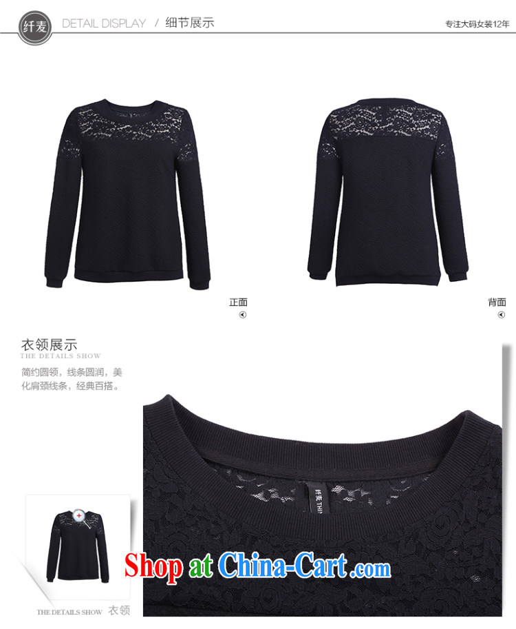 Slim, Mr Big, female 2015 spring new thick mm stylish lace stitching long-sleeved sweater 951083074 black 4XL pictures, price, brand platters! Elections are good character, the national distribution, so why buy now enjoy more preferential! Health