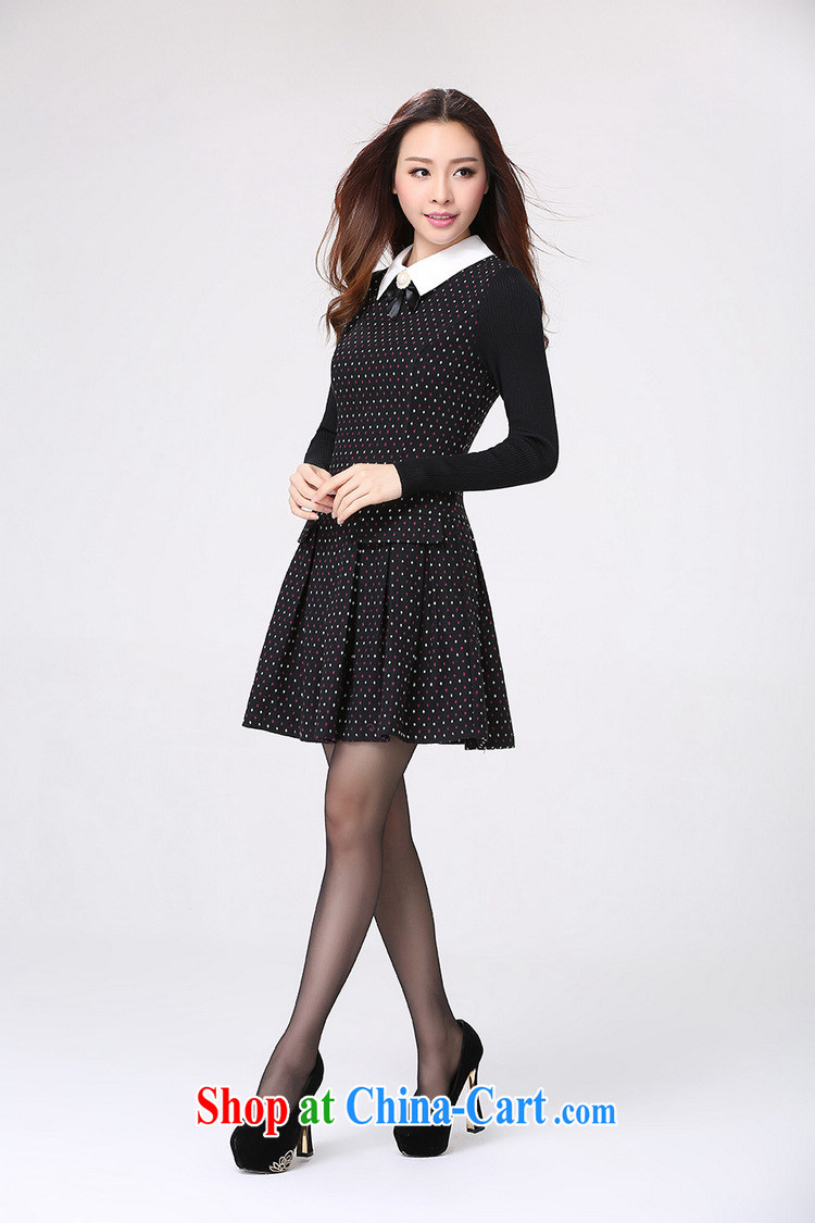 Land is the Yi 2015 spring new Korean female and indeed increase, female fat MM thick sister Sau San video thin suit long-sleeved dress 2188 black suit XXXXL pictures, price, brand platters! Elections are good character, the national distribution, so why buy now enjoy more preferential! Health