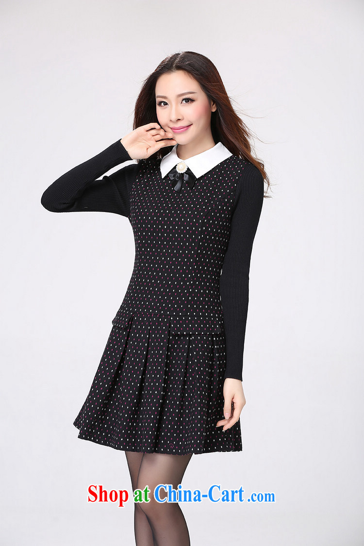 Land is the Yi 2015 spring new Korean female and indeed increase, female fat MM thick sister Sau San video thin suit long-sleeved dress 2188 black suit XXXXL pictures, price, brand platters! Elections are good character, the national distribution, so why buy now enjoy more preferential! Health