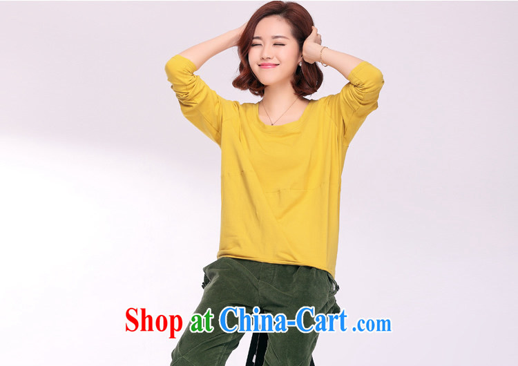 For Estee Lauder, 2015 spring new women T long-sleeved shirt, loose T-shirt Han version larger female 100 solid ground shirt Mustard Yellow XXXL pictures, price, brand platters! Elections are good character, the national distribution, so why buy now enjoy more preferential! Health