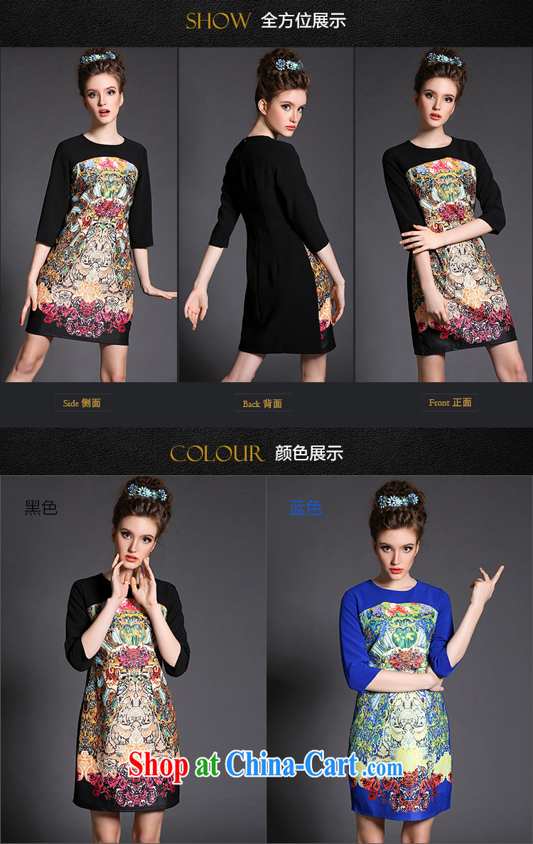 Connie's dream 2015 spring and the fat increase, female 200 Jack original high-end Europe mm thick stylish stamp beauty graphics thin dresses G 1519 black XXXL pictures, price, brand platters! Elections are good character, the national distribution, so why buy now enjoy more preferential! Health