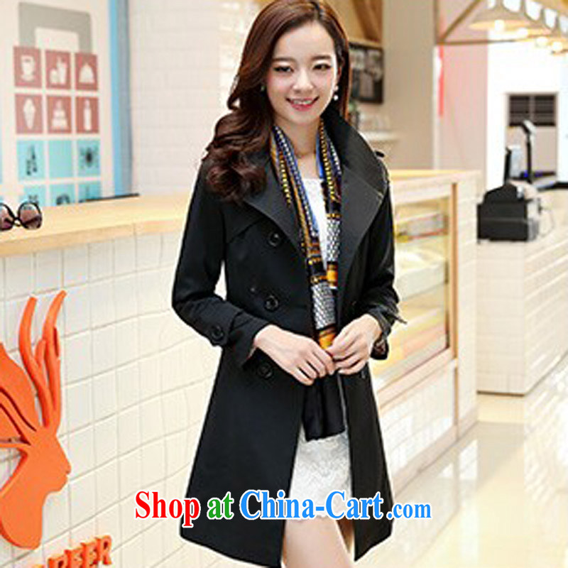 Plenty of spring 2015, Korean version in cultivating long double-wind jacket the code, for girls jacket, female khaki-colored XXXXL, extravagance, and shopping on the Internet