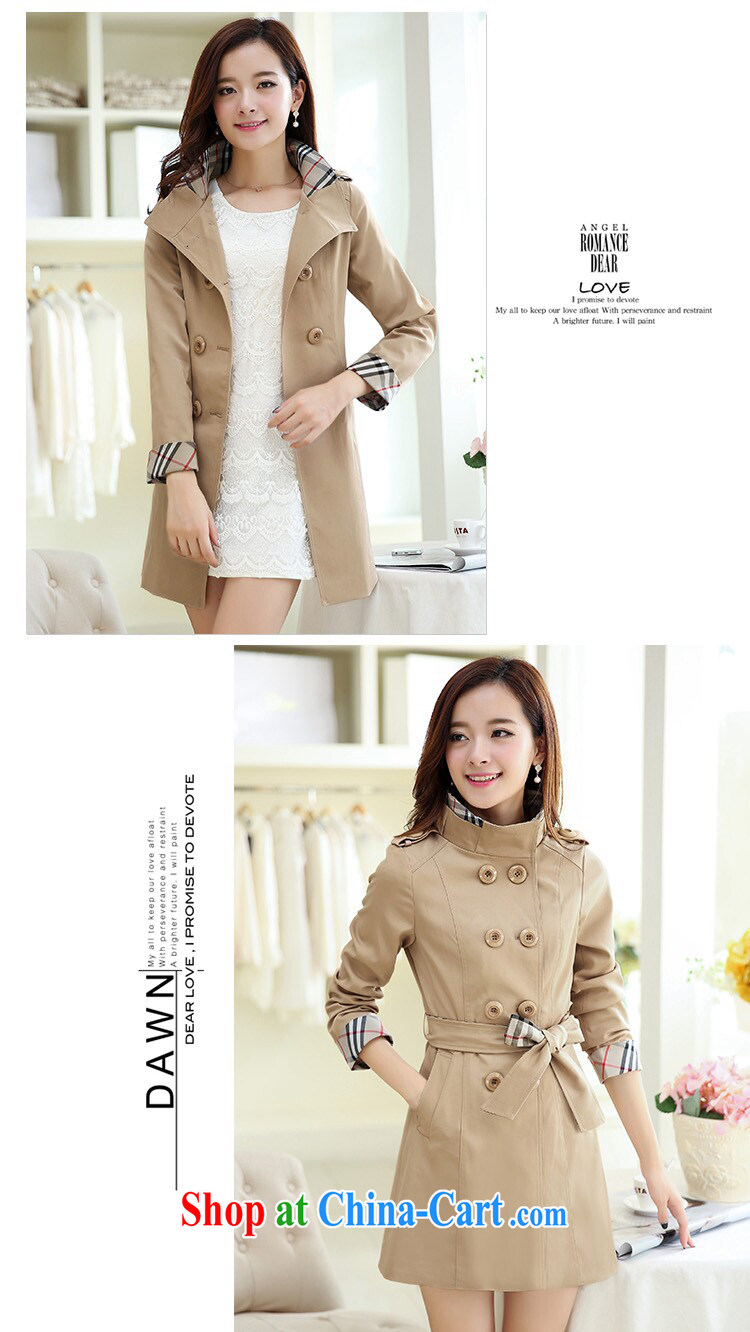 Plenty of spring 2015 new Korean version the commute, long, double-up collar wind jacket large, thick MM cultivating graphics thin windbreaker woman with belt beige XXXXL pictures, price, brand platters! Elections are good character, the national distribution, so why buy now enjoy more preferential! Health